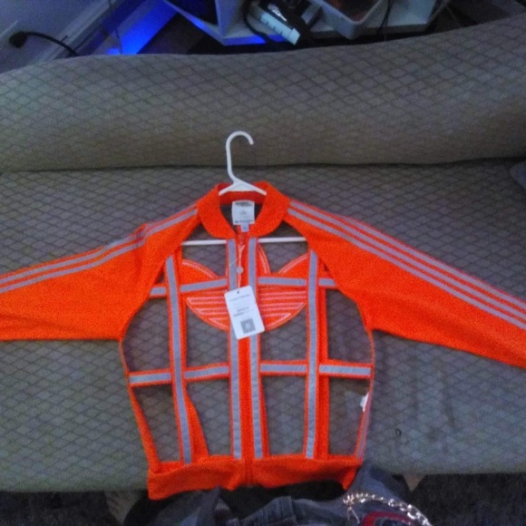 ADIDAS X JEREMY SCOTT Orange deconstructed track jacket. - Picture 5 of 5